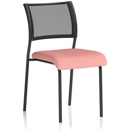 Brunswick Black Frame Mesh Back Chair, Quest Shrimp