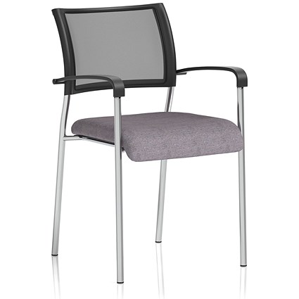 Brunswick Chrome Frame Mesh Back Chair, With Arms, Rivet Fuse