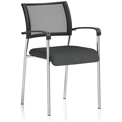 Brunswick Chrome Frame Mesh Back Chair, With Arms, Quest Mussel