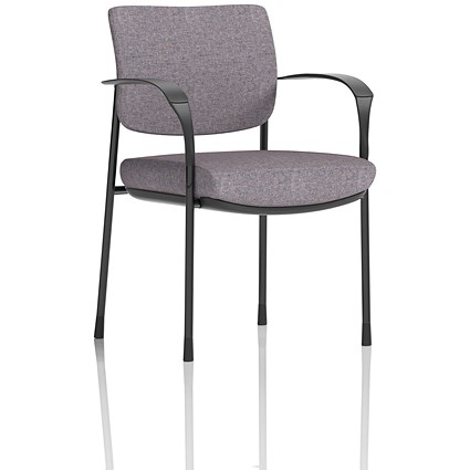 Brunswick Deluxe Black Frame Visitor Chair, With Arms, Rivet Fuse