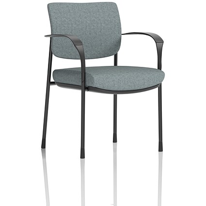 Brunswick Deluxe Black Frame Visitor Chair, With Arms, Rivet Tensile
