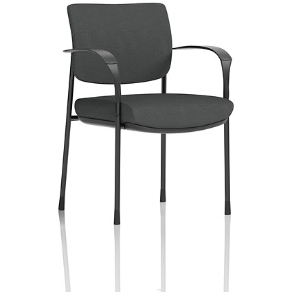 Brunswick Deluxe Black Frame Visitor Chair, With Arms, Quest Mussel