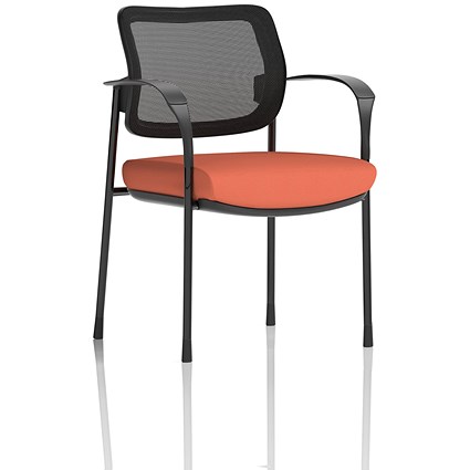 Brunswick Deluxe Black Frame Mesh Back Visitor Chair, With Arms, Quest Crab