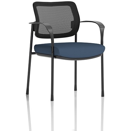 Brunswick Deluxe Black Frame Mesh Back Visitor Chair, With Arms, Quest Whelk