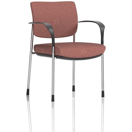 Brunswick Deluxe Chrome Frame Visitor Chair, With Arms, Rivet Forge