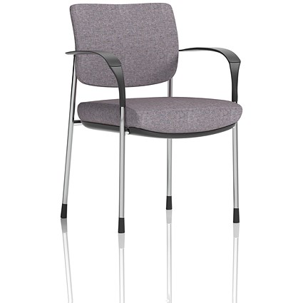 Brunswick Deluxe Chrome Frame Visitor Chair, With Arms, Rivet Fuse