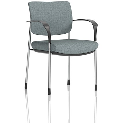 Brunswick Deluxe Chrome Frame Visitor Chair, With Arms, Rivet Tensile