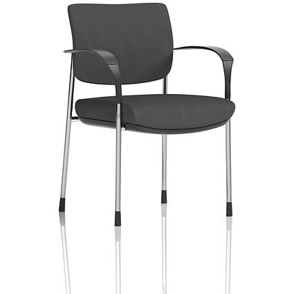 Brunswick Deluxe Chrome Frame Visitor Chair, With Arms, Quest Mussel