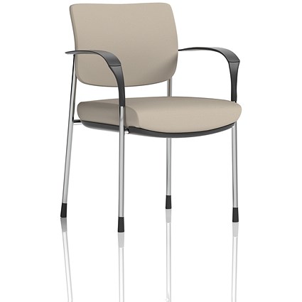 Brunswick Deluxe Chrome Frame Visitor Chair, With Arms, Quest Salt