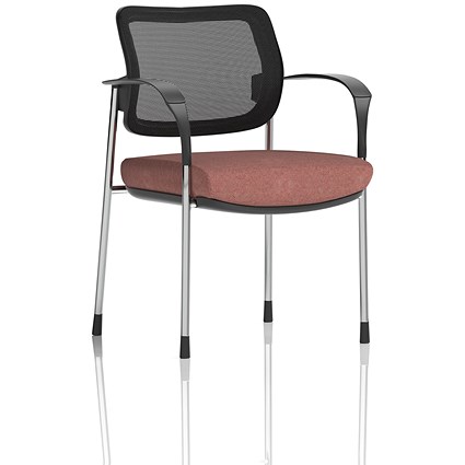 Brunswick Deluxe Chrome Frame Mesh Back Visitor Chair, With Arms, Rivet Forge