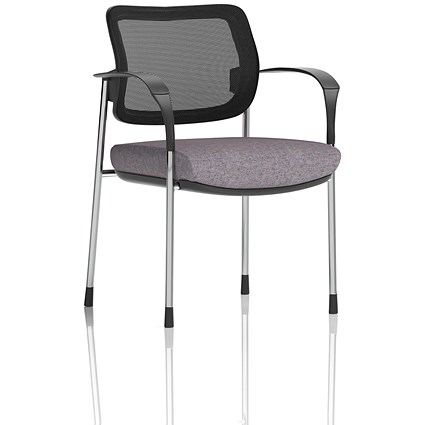 Brunswick Deluxe Chrome Frame Mesh Back Visitor Chair, With Arms, Rivet Fuse