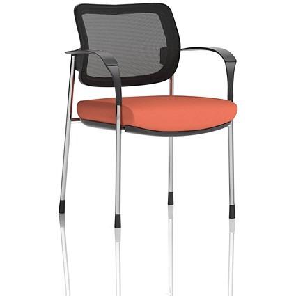 Brunswick Deluxe Chrome Frame Mesh Back Visitor Chair, With Arms, Quest Crab