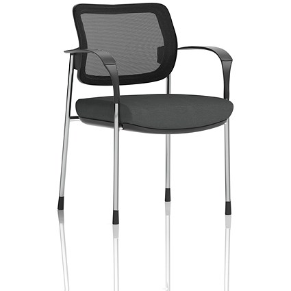 Brunswick Deluxe Chrome Frame Mesh Back Visitor Chair, With Arms, Quest Mussel