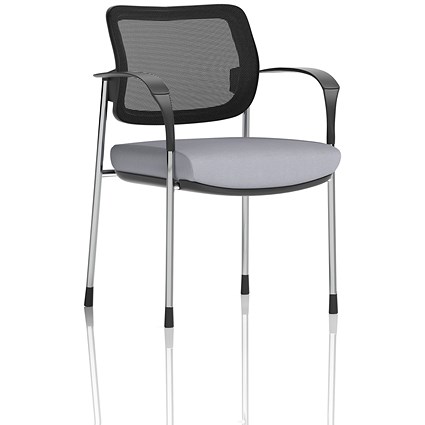 Brunswick Deluxe Chrome Frame Mesh Back Visitor Chair, With Arms, Quest Shell