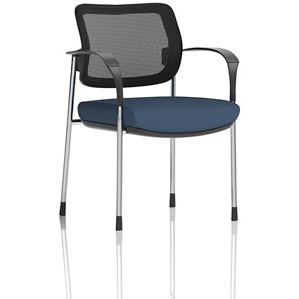 Brunswick Deluxe Chrome Frame Mesh Back Visitor Chair, With Arms, Quest Whelk