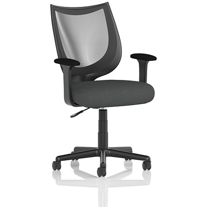 Camden Mesh Back Chair, Fixed Height Arms, Quest Mussel