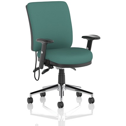 Chiro Medium Back Chair, Height Adjustable Arms, Quest Kelp
