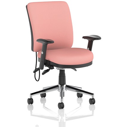 Chiro Medium Back Chair, Height Adjustable Arms, Quest Shrimp