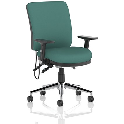 Chiro Medium Back Chair, Folding Arms, Quest Kelp