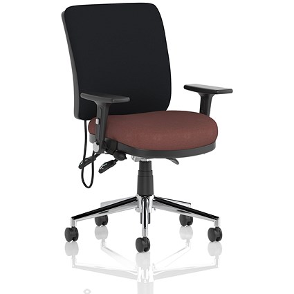 Chiro Medium Black Back Chair, Folding Arms, Rivet Forge