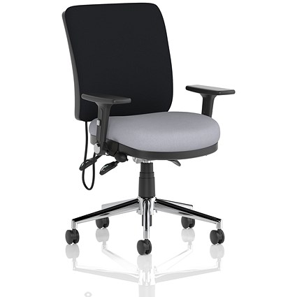 Chiro Medium Black Back Chair, Folding Arms, Quest Shell