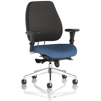 Chiro Plus High Black Back Chair, Height Adjustable Arms, Quest Limpet