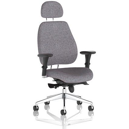 Chiro Plus High Back Chair With Headrest, Height Adjustable Arms, Rivet Fuse