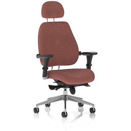 Chiro Plus High Back Chair With Headrest, Height Adjustable Arms, Rivet Forge