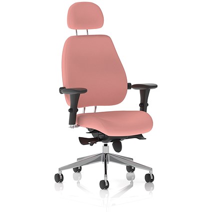 Chiro Plus High Back Chair With Headrest, Height Adjustable Arms, Quest Shrimp