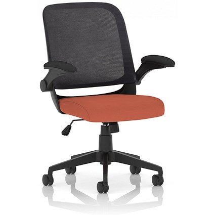 Crew Task Mesh Back Operator Chair, Folding Arms, Quest Crab