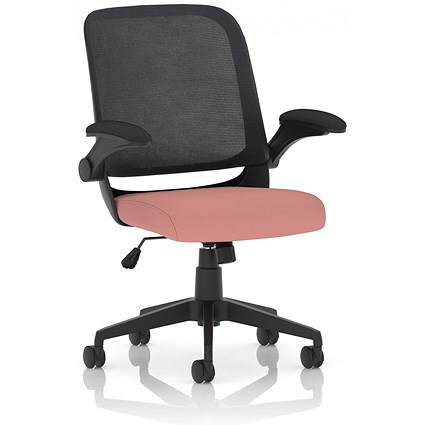 Crew Task Mesh Back Operator Chair, Folding Arms, Quest Shrimp