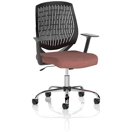 Dura Black Back Operator Chair, Fixed Height Arms, Rivet Forge