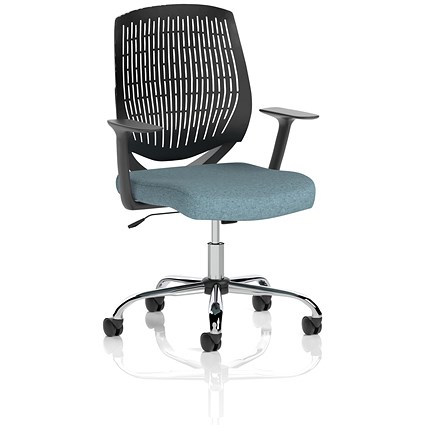 Dura Black Back Operator Chair, Fixed Height Arms, Rivet Quench
