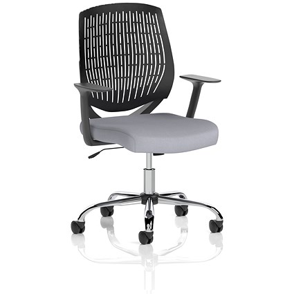 Dura Black Back Operator Chair, Fixed Height Arms, Quest Shell