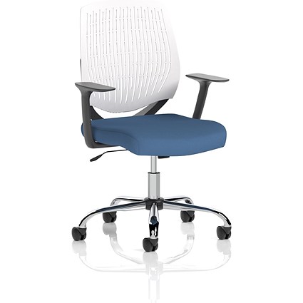 Dura White Back Operator Chair, Fixed Height Arms, Quest Limpet