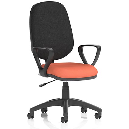 Eclipse Plus I Black Back Lever Task Operator Chair, Fixed Height Arms, Quest Crab