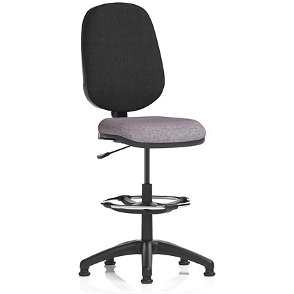 Eclipse Plus I Black Back High Rise Operator Chair, Rivet Fuse