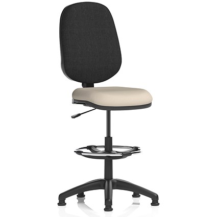 Eclipse Plus I Black Back High Rise Operator Chair, Quest Salt