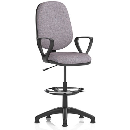 Eclipse Plus I High Rise Operator Chair, Fixed Height Arms, Rivet Fuse