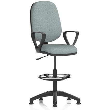Eclipse Plus I High Rise Operator Chair, Fixed Height Arms, Rivet Tensile