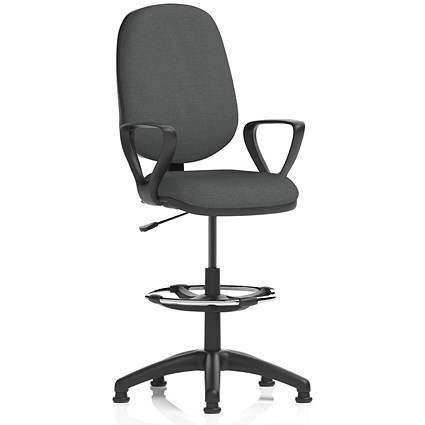 Eclipse Plus I High Rise Operator Chair, Fixed Height Arms, Quest Mussel