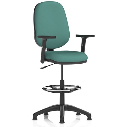 Eclipse Plus I High Rise Operator Chair, Height Adjustable Arms, Quest Kelp