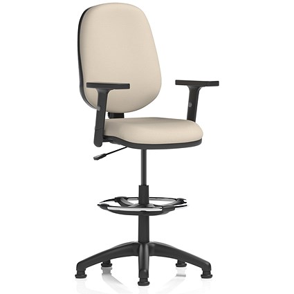 Eclipse Plus I High Rise Operator Chair, Height Adjustable Arms, Quest Salt