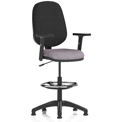 Eclipse Plus I Black Back High Rise Operator Chair, Height Adjustable Arms, Rivet Fuse