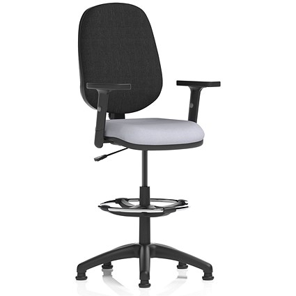 Eclipse Plus I Black Back High Rise Operator Chair, Height Adjustable Arms, Quest Shell