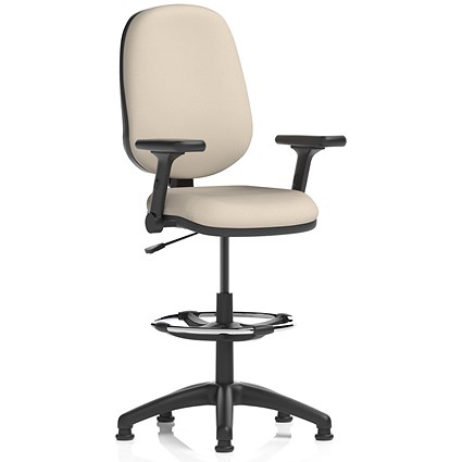 Eclipse Plus I High Rise Operator Chair, Folding Arms, Quest Salt