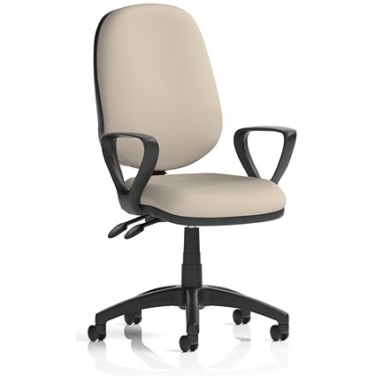 Eclipse Plus II Lever Task Operator Chair, Fixed Height Arms, Quest Salt