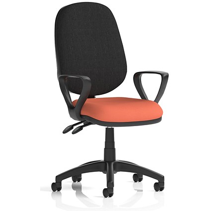 Eclipse Plus II Black Back Lever Task Operator Chair, Fixed Height Arms, Quest Crab Eclipse Plus II Black Back Lever Task Operator Chair, Fixed Height Arms, Quest Crab