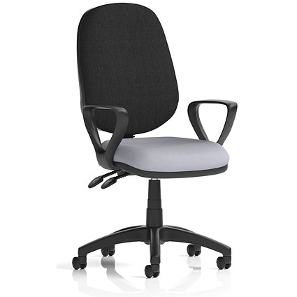 Eclipse Plus II Black Back Lever Task Operator Chair, Fixed Height Arms, Quest Shell Eclipse Plus II Black Back Lever Task Operator Chair, Fixed Height Arms, Quest Shell