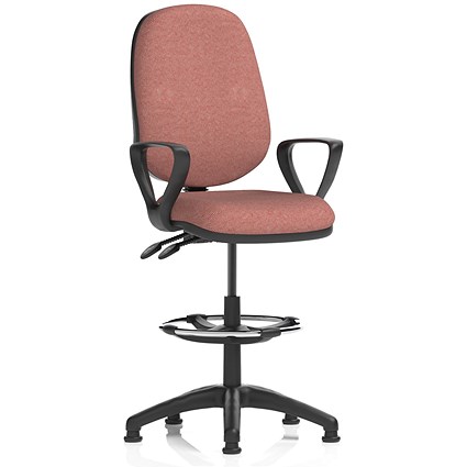 Eclipse Plus II High Rise Operator Chair, Fixed Arms, Rivet Forge